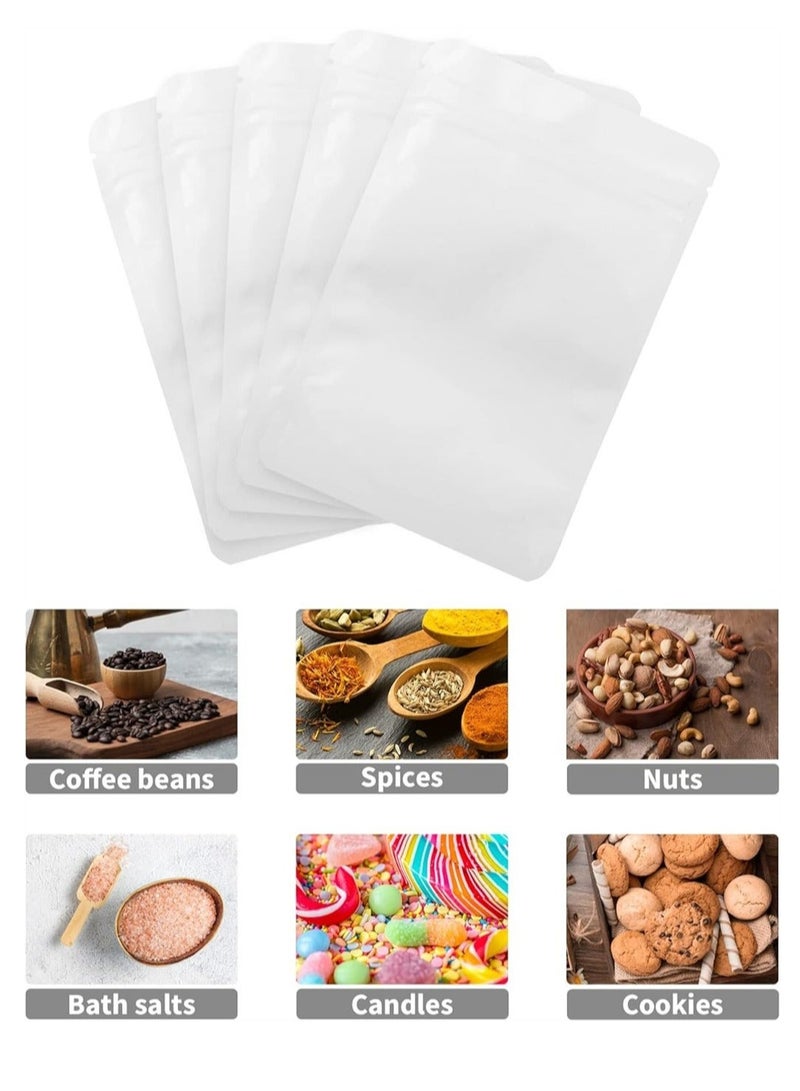 Captaintech 50 Pcs White Mylar Bags 4 x 6 Inch Holographic Bags Mylar Vacuum Seal Bags for Food Storage Coffee Beans Jewelry - Image 3