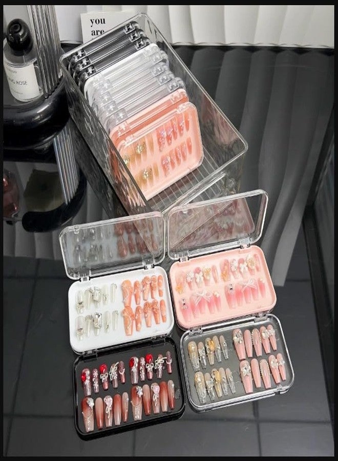 DMDENT Press On Nail Storage Box | Reusable Nail Organizer Case with Clear Lid | Travel-Friendly Empty Container for Fake Nails, Nail Art Accessories & Jewelry | (TRANSPARENT PACK OF - 3) - Image 4