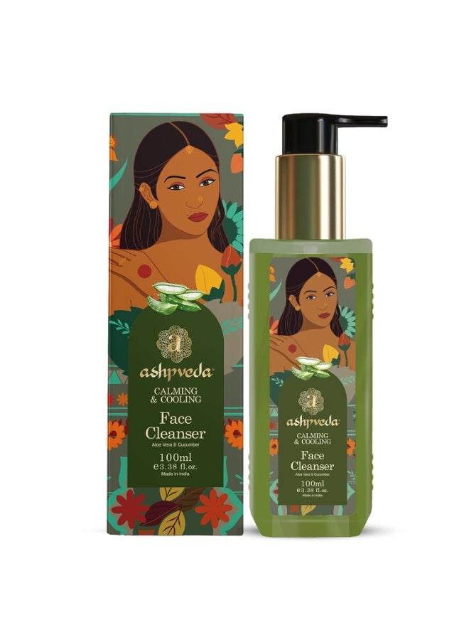 Ashpveda Calming & Cooling Face Cleanser with Aloe Vera & Cucumber | Gentle Hydrating Face Wash for All Skin Types | Soothing & Refreshing Daily Cleanser | 100ml - Image 1