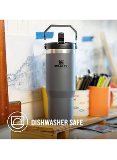 Stanley STANLEY IceFlow Flip Straw Water Bottle, 0.88L – Vacuum Insulated, Leakproof & BPA-Free – Keeps Water Cold for 12 Hours – Easy-Carry, Dishwasher Safe Stainless Steel Travel Mug (Charcoal) | Durable & Stylish Hydration Solution for On-The-Go Lifestyle  - Image 5
