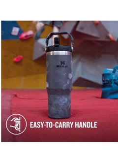 Stanley STANLEY IceFlow Flip Straw Water Bottle, 0.88L – Vacuum Insulated, Leakproof & BPA-Free – Keeps Water Cold for 12 Hours – Easy-Carry, Dishwasher Safe Stainless Steel Travel Mug (Charcoal) | Durable & Stylish Hydration Solution for On-The-Go Lifestyle  - Image 2