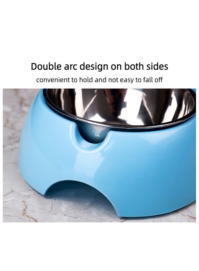 2 في 1 مشغل ماء تلقائي للحيوانات الأليفة، مجموعة وعاء الماء والطعام للقطط - أزرق - Image 4