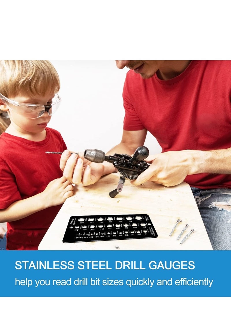 SYOSI 2 Pieces Fractional Drill Bit Size Gauge Drill Bit Gauge Stainless Steel Drill Gauge 29 Holes Metal Drill Size Gauge Tool for 1or16 Inch to 1or2 Inch Size Bits Measurement Silver+Black - Image 5