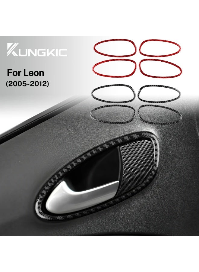 KUNGKIC Real Soft Carbon Fiber For Seat Leon MK2 SEAT Altea 2005 2006 2007 2008 2009 2010 2011 2012 Car Inner Door Handle Switch Sticker - Image 3