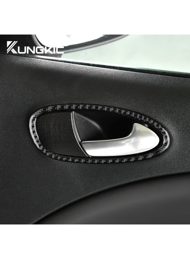 KUNGKIC Real Soft Carbon Fiber For Seat Leon MK2 SEAT Altea 2005 2006 2007 2008 2009 2010 2011 2012 Car Inner Door Handle Switch Sticker - Image 5