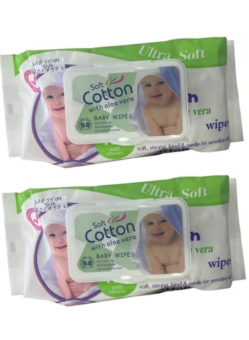 سوفت قطعتين من القطن الناعم مع الصبار