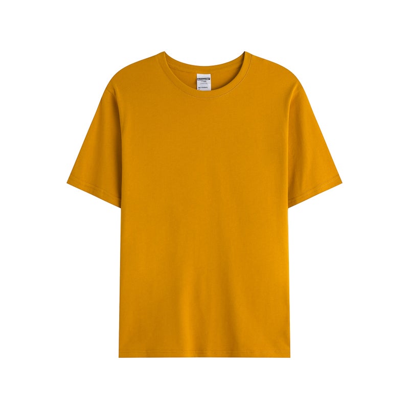200 grams of pure cotton combed siro spinning advertising cultural shirt diy blank base shirt short sleeve t-shirt custom logo deep turmeric 
