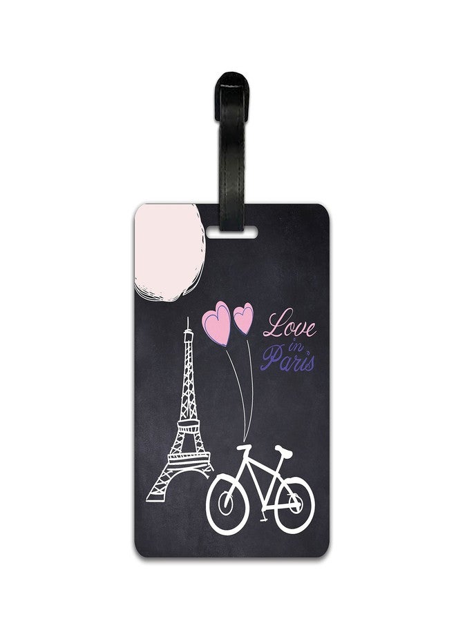 Plan To Gift Luggage Identification Tags for Bags/Backpacks and Suitcase with Funny Quote Messages (Travelling Love inParis Black) - Image 2