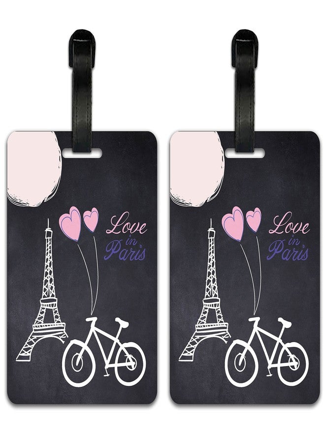 Plan To Gift Luggage Identification Tags for Bags/Backpacks and Suitcase with Funny Quote Messages (Travelling Love inParis Black) - Image 1