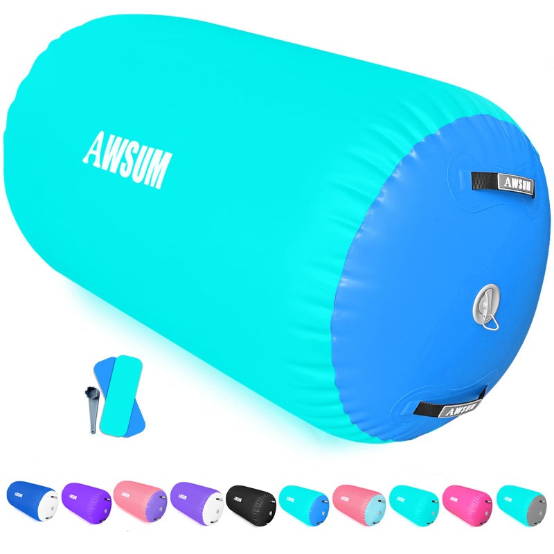 AWSUM Air Roller Gymnastics Barrel Inflatable Tumbling Mat Back Handspring Trainer for Octagon Mat Gym Home Gymnastics Equipment 1PCSï¼ŒNo Electric Pump - Image 1
