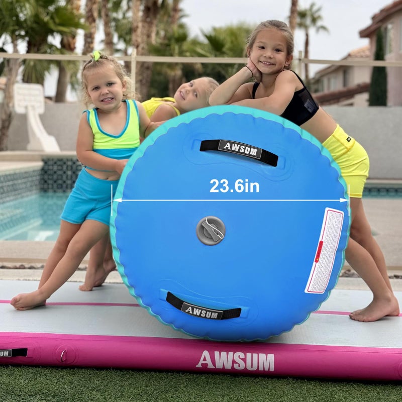 AWSUM Air Roller Gymnastics Barrel Inflatable Tumbling Mat Back Handspring Trainer for Octagon Mat Gym Home Gymnastics Equipment 1PCSï¼ŒNo Electric Pump - Image 4