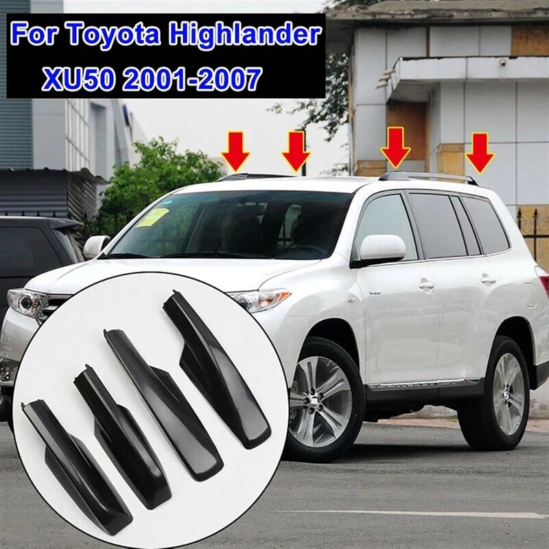 DEMULAX Black Roof Rack Rail End Cover for Toyota Highlander - Image 4