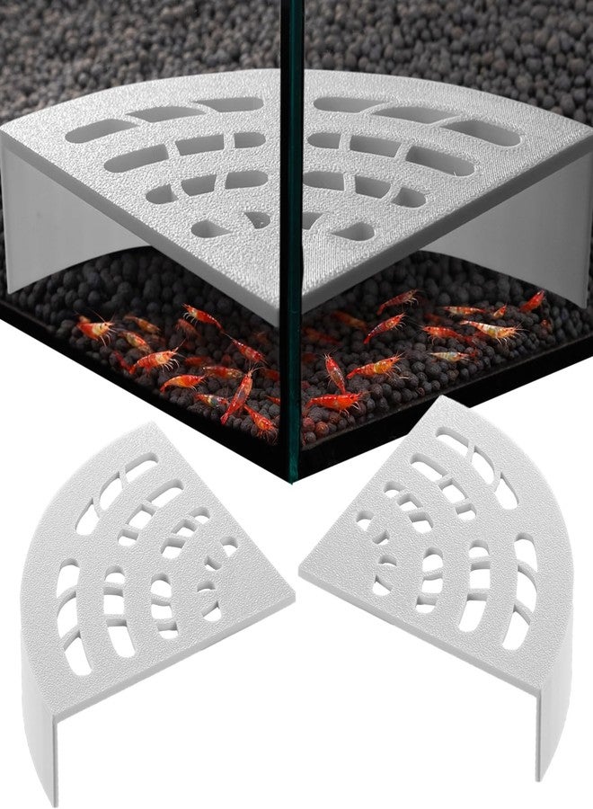 HERPDEN Shrimp Cave 2-Pack - Space-Saving Fan-Shaped Aquarium Cave Decor with 180° Wide-View Design, Compact Fish Tank Accessories for Cherry/Dwarf Shrimp (White) - Image 1