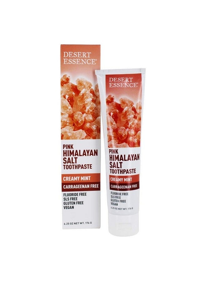 معجون أسنان ملح الهيمالايا الوردي من ديزرت إيسنس - 6.25 أونصة - بنكهة النعناع الكريمي - عناية كاملة بالفم - غني بالمعادن - زيت شجرة الشاي - يزيل الشوائب - طعم منعش - تنظيف عميق - خالٍ من الكاراجينان - Image 2