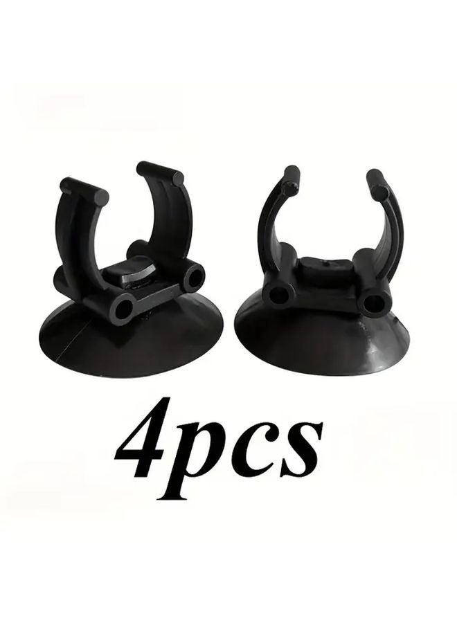 4 قطع من مشابك شفاطات سخان الحوض السوداء لتثبيت أنابيب المياه وأنابيب الإضاءة - Image 1