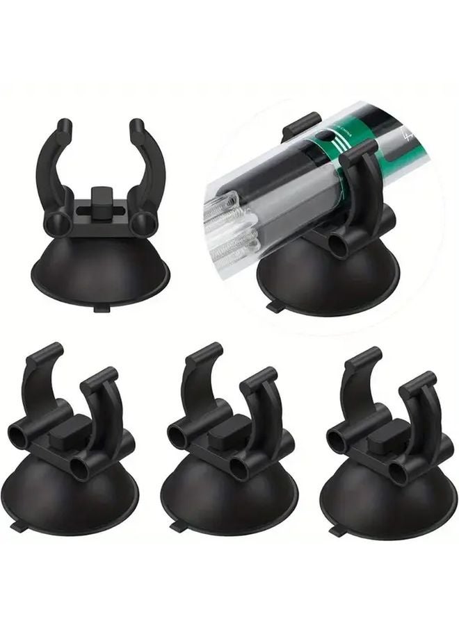 4 قطع من مشابك شفاطات سخان الحوض السوداء لتثبيت أنابيب المياه وأنابيب الإضاءة - Image 2