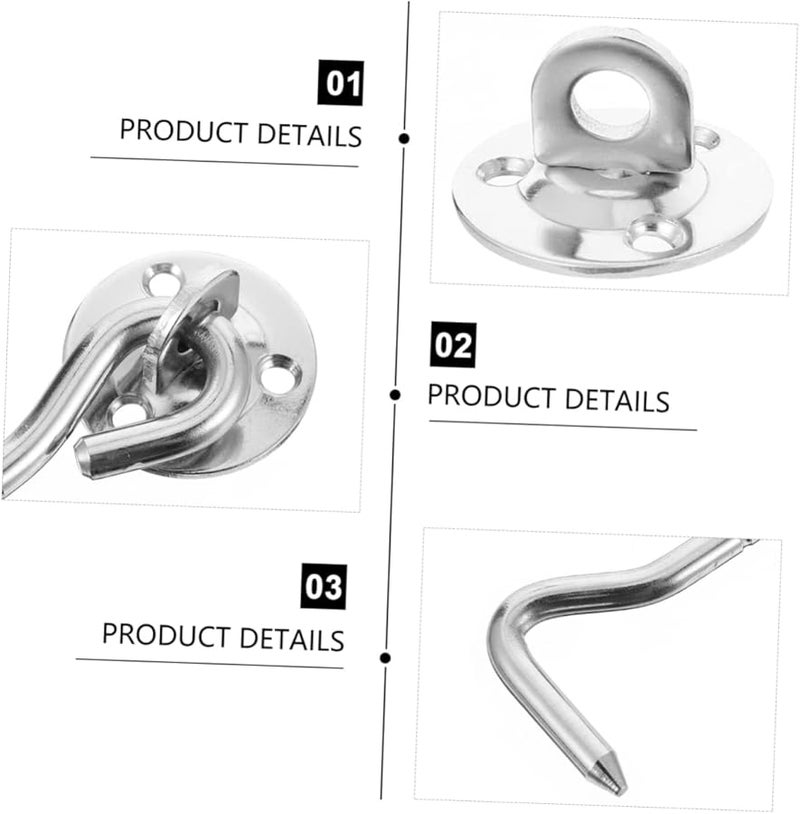 6Pcs Stainless Steel Window Hook Windproof Lock 10.5X3.4cm Easy Install Wide Use - Image 5