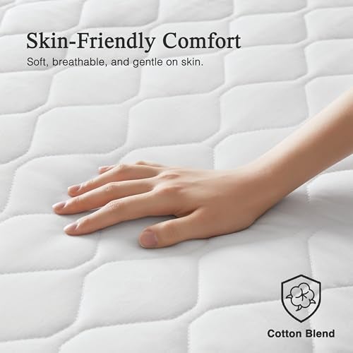 Beautyrest Cotton Blend Heated Mattress Pad Secure Comfort Technology - Luxury Quilted Electric Mattress Pad with Deep Pocket - 5-Setting Heat Controllers, Twin, White - Image 2