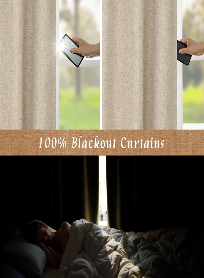 LAMIT 100% Blackout Linen Curtains, 2 Panels, Linen, 60 x 63 Inch, Living Room, Bedroom, Dining Room - Image 4