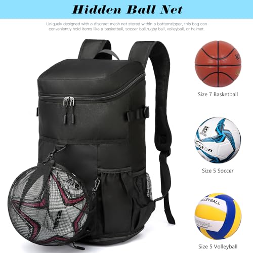 TUGUAN Baseball Backpack for Adults Sports Exercise Training Softball Bat Soccer Coach Basketball Multifunctional Equipment Backpack Bags Shoe Compartment with Hook for Helmet - Image 3