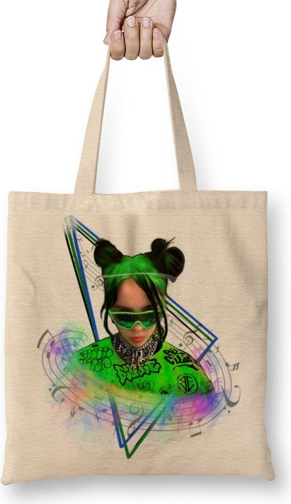 Baskı Dükkanı Print Shop Billie Eilish 07 Tote Bag Long Handle
