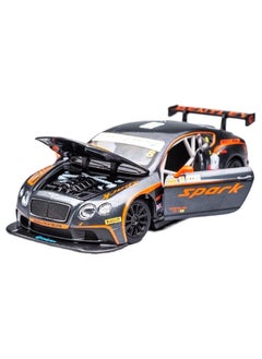 MSZ 1:24 Bentley Continental GT3 Concept Diecast Model Car – Black – Opening Doors, Hood, Lights & Sound  - Image 1