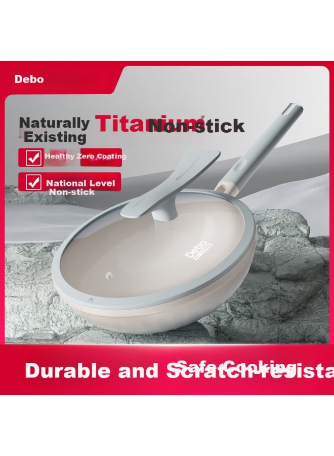 Debo Wok With Titanium, Non-coated Non-stick Multipurpose Frying Pan For Home Use, 32cm - Image 1