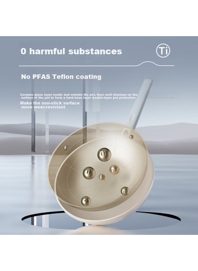 Debo Wok With Titanium, Non-coated Non-stick Multipurpose Frying Pan For Home Use, 32cm - Image 3
