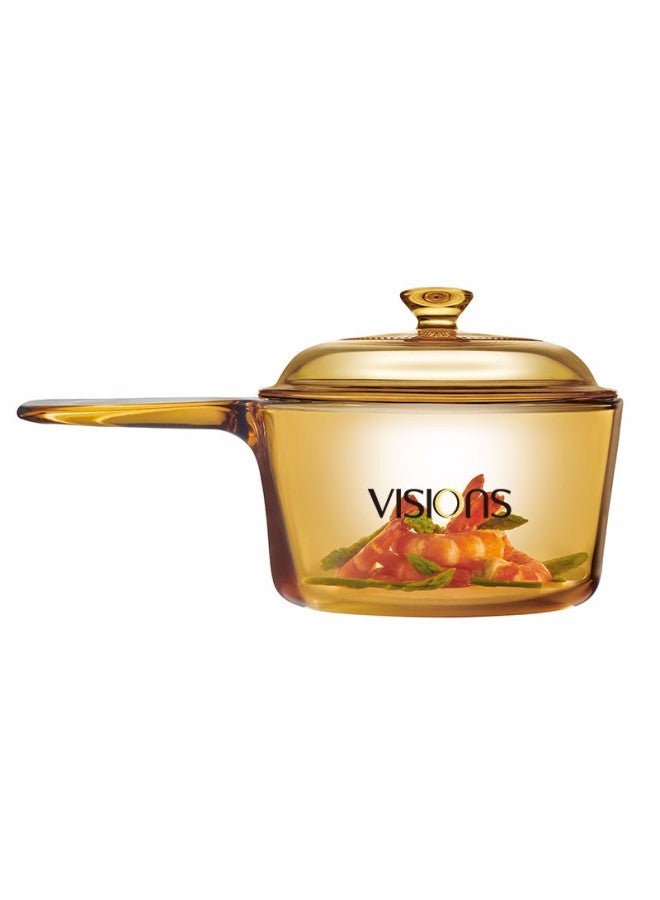 Visions Corning Crystal Series Glass Soup Pot 1.6l Single-handle Milk Pot Stew Pot Cooking Pot Suitable For Open Flame, Kitchen Essential - Image 2