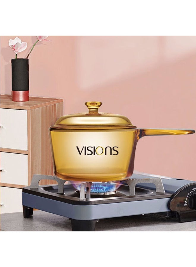 Visions Corning Crystal Series Glass Soup Pot 1.6l Single-handle Milk Pot Stew Pot Cooking Pot Suitable For Open Flame, Kitchen Essential - Image 5