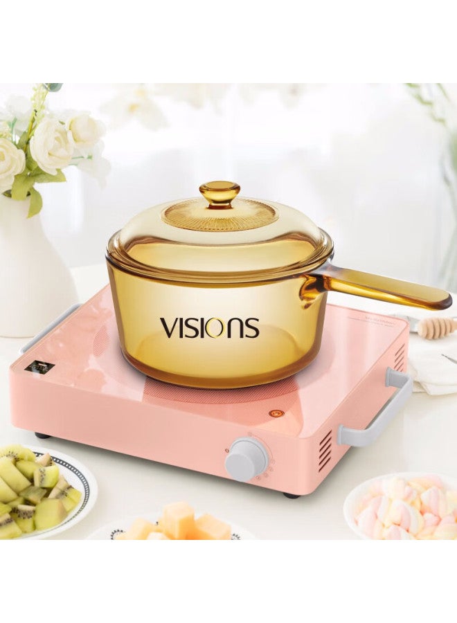 Visions Corning Crystal Series Glass Soup Pot 1.6l Single-handle Milk Pot Stew Pot Cooking Pot Suitable For Open Flame, Kitchen Essential - Image 3