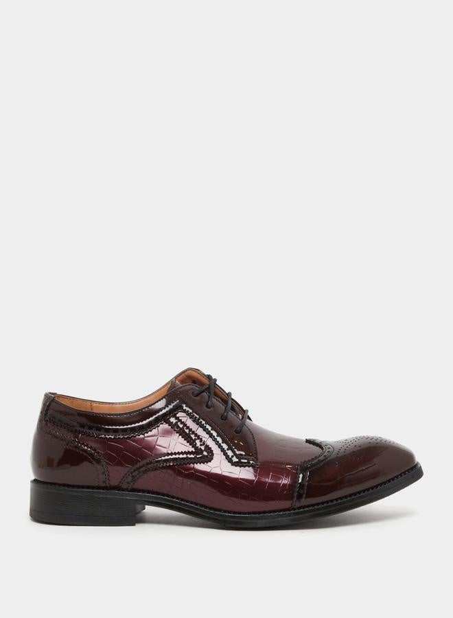 Styli Faux Leather Pointed Toe Derby Shoes  - Image 1