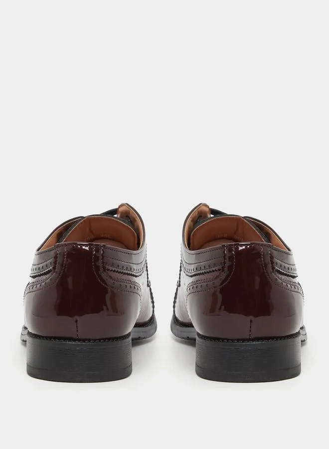Styli Faux Leather Pointed Toe Derby Shoes