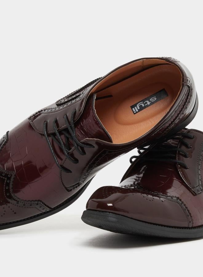 Styli Faux Leather Pointed Toe Derby Shoes  - Image 3