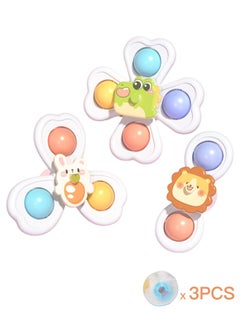 Baby Spinning Toy with Strong Pop Suction Cups, Fidget Spinner Toy with Animatronic Design for 1 2 Year Old Kids and Toddlers, Boys and Girls, 3 Packs