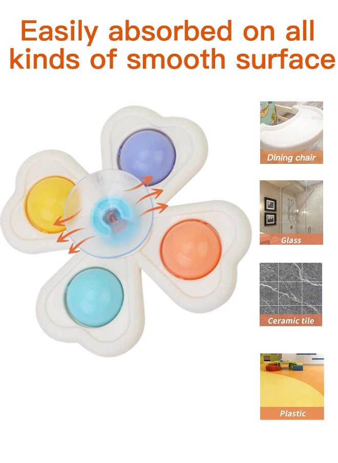 Generic - Baby Spinning Toy with Strong Pop Suction Cups, Fidget Spinner Toy with Animatronic Design for 1 2 Year Old Kids and Toddlers, Boys and Girls, 3 Packs - Image 1