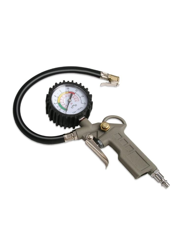 Premium Tire Inflator Air Pressure Gauge – Heavy-Duty Air Compressor Tool for Cars & Bikes - Image 1