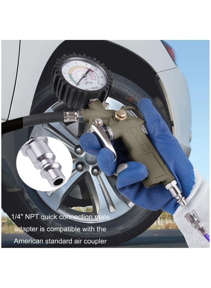 Premium Tire Inflator Air Pressure Gauge – Heavy-Duty Air Compressor Tool for Cars & Bikes - Image 3