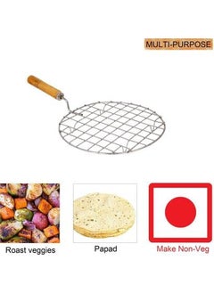 FINALITY finality Stainless Steel Big Papad Roaster Chapati Roti Jali With Wooden Hendel Pack of 1  - Image 3