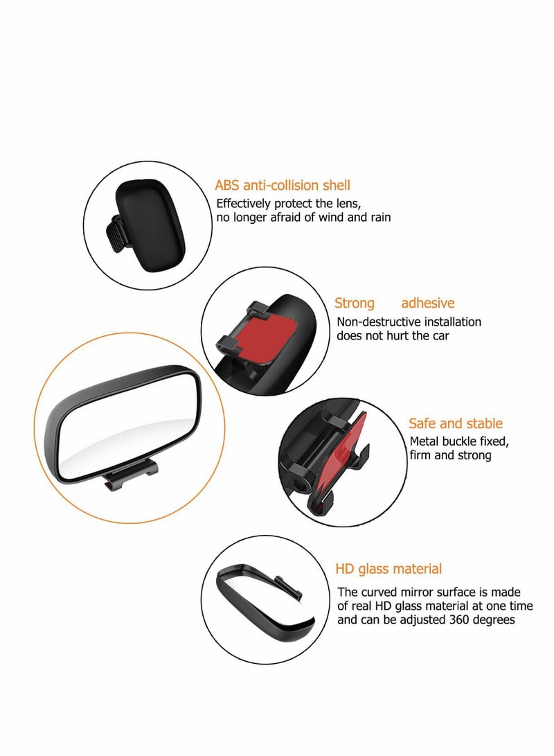SYOSI Blind Spot Mirror-Side Mirror Wide Angle Mirror HD Glass Convex 360 Degree Rotation Car Rear Auxiliary Mirror with Adjustable Sticker Automotive Exterior Accessories for Cars Trucks（2 PCS）  - Image 5