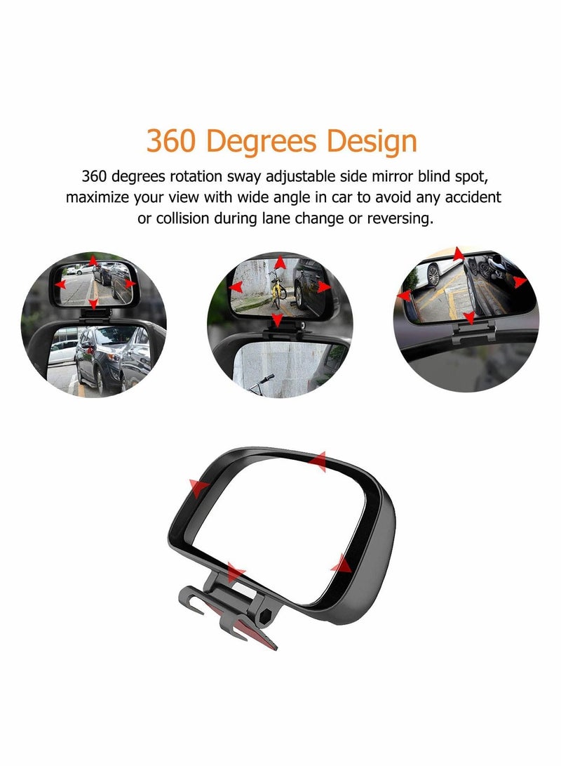 SYOSI Blind Spot Mirror-Side Mirror Wide Angle Mirror HD Glass Convex 360 Degree Rotation Car Rear Auxiliary Mirror with Adjustable Sticker Automotive Exterior Accessories for Cars Trucks（2 PCS）  - Image 3
