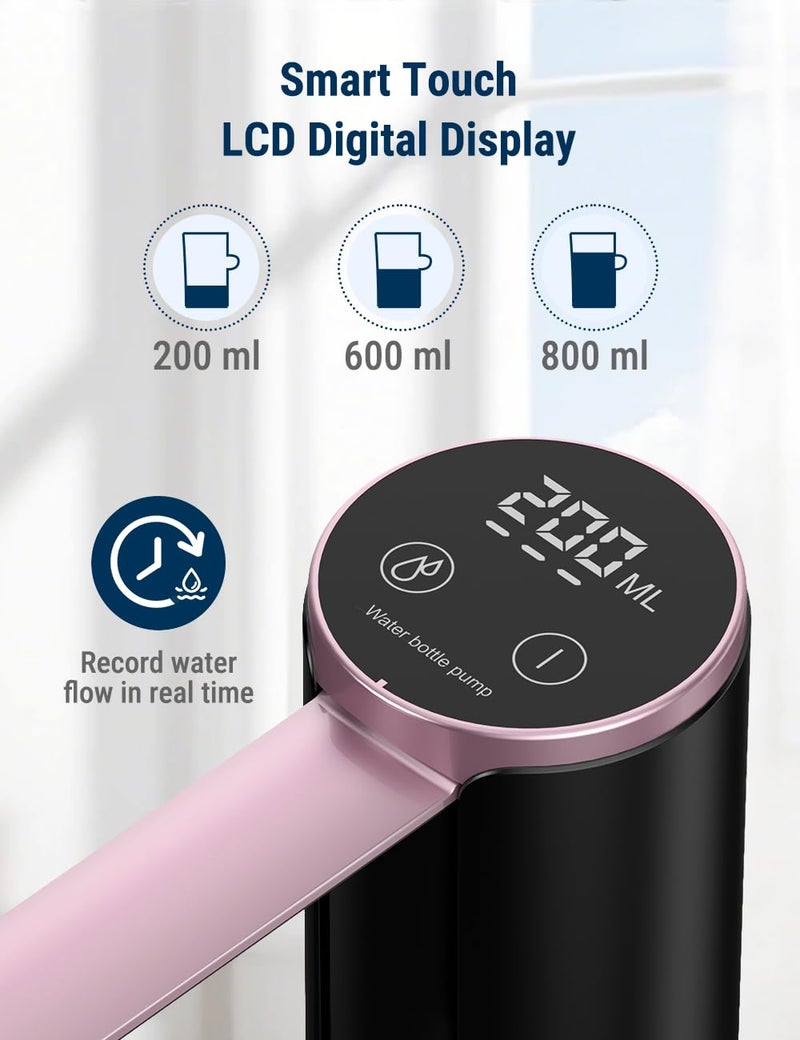 COSTAR Portable Wireless Water Dispenser Pump for 20 Litre Bottle, Automatic Water Pump with Led Digital Display, Water Dispenser Smart Touch, Rechargeable Battery, Foldable, 1200mAh - Image 2