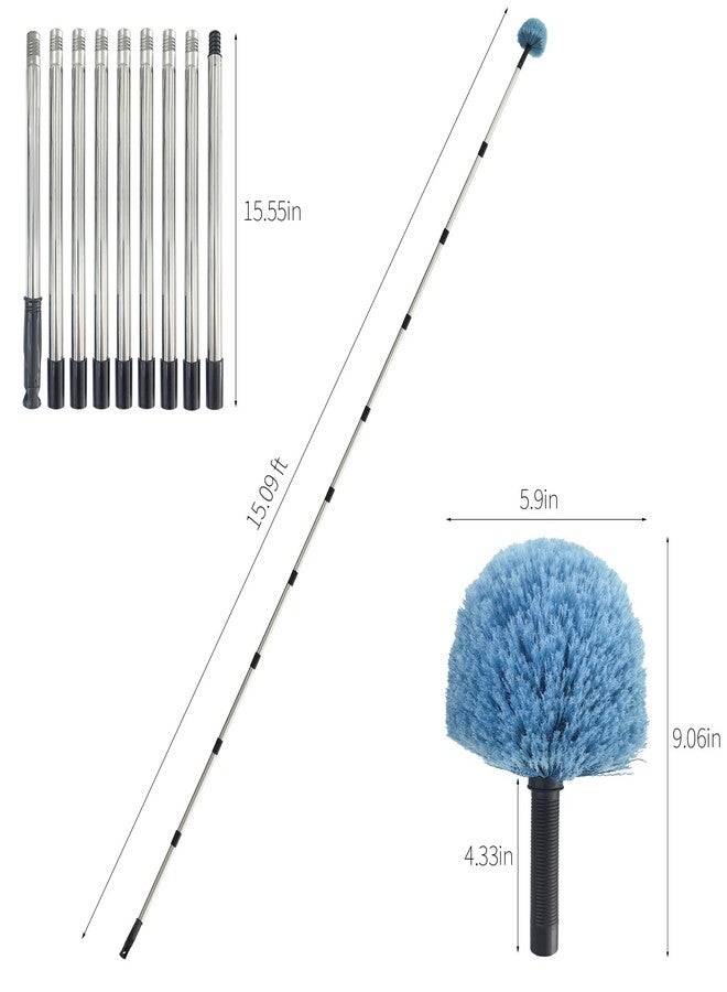 SUGOOE 12Ft Cobweb Duster with Extension Pole, Spider Web Brush with Pole Extended Brush for Outdoor Indoor Cleaning - Image 2