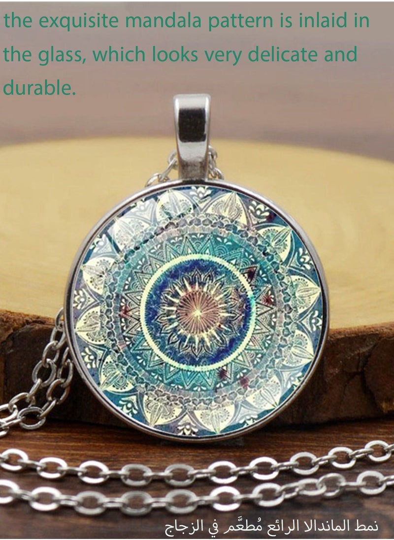HANAMICHI Pendant necklace fashion new accessories Mandala Yoga time gemstone necklace Fashion glass pendant necklace European and American jewelry  - Image 4