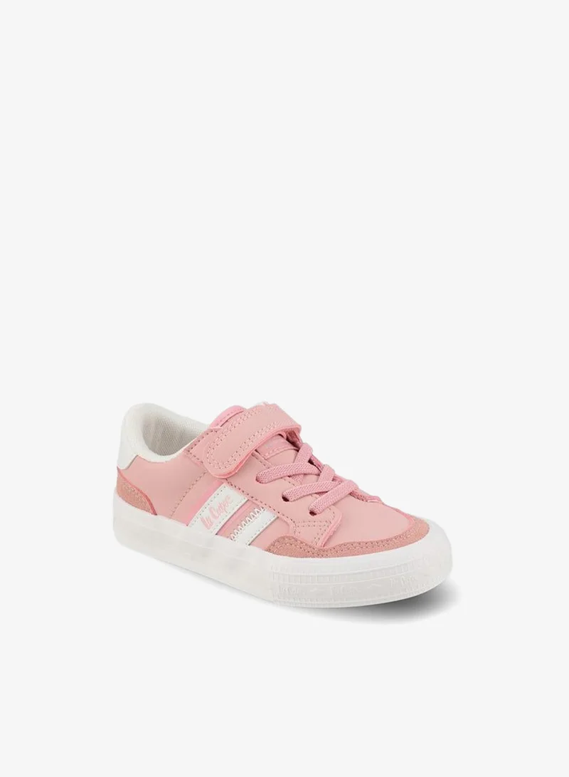 Lee Cooper Girls Logo Print Hook & Loop Ankle Sneakers