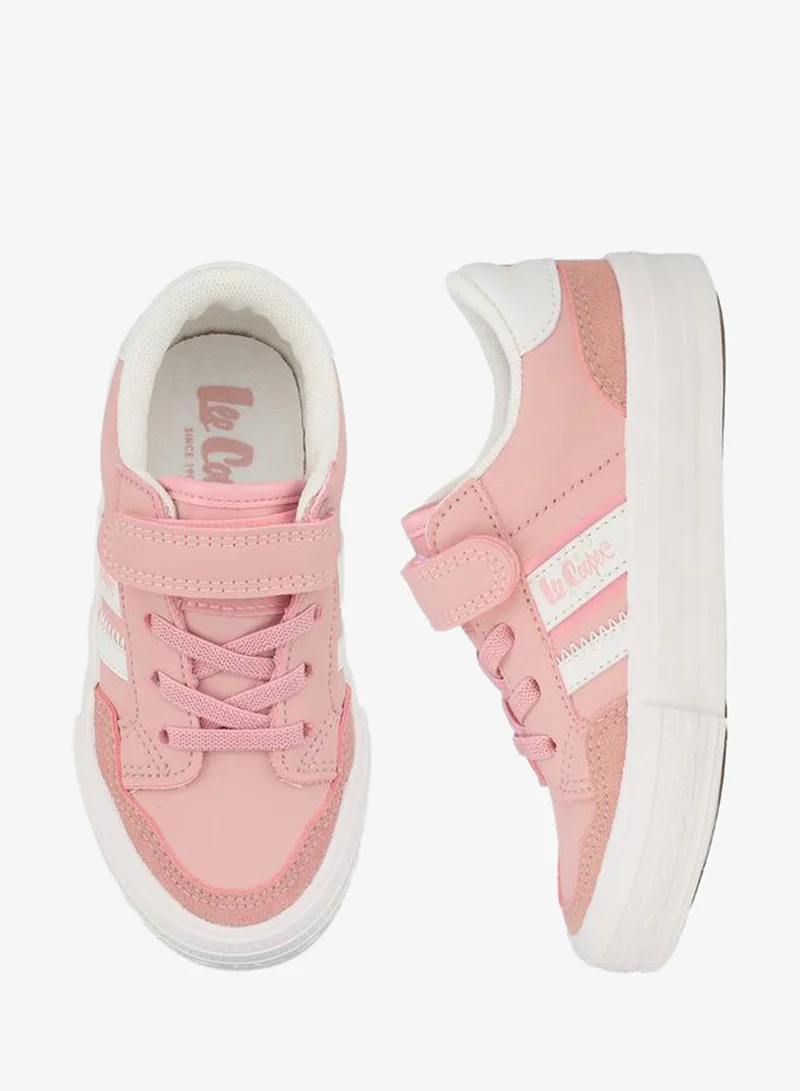 Lee Cooper Girls Logo Print Hook & Loop Ankle Sneakers