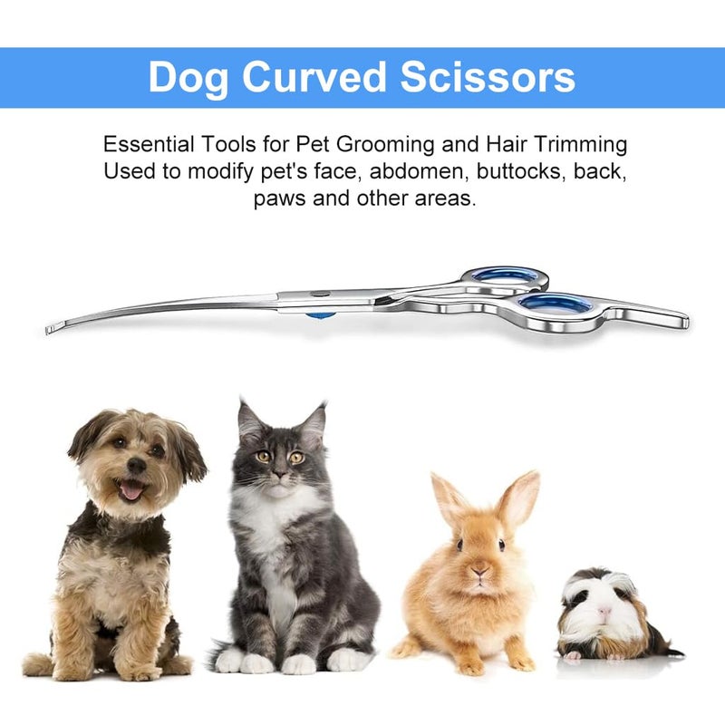 Zibuyu® Dog Grooming Scissors Pet Products, 6 inches Round Tips Pet Grooming Shears for Dog Cat on Face Paw Hair Trimming for Right and Left Handed Stainless Steel - Image 4
