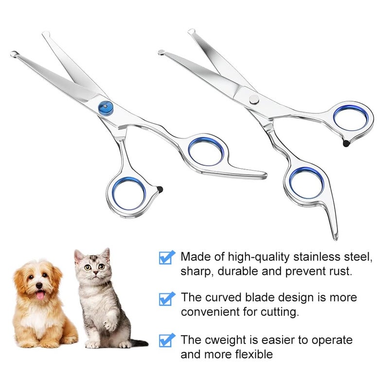 Zibuyu® Dog Grooming Scissors Pet Products, 6 inches Round Tips Pet Grooming Shears for Dog Cat on Face Paw Hair Trimming for Right and Left Handed Stainless Steel - Image 5