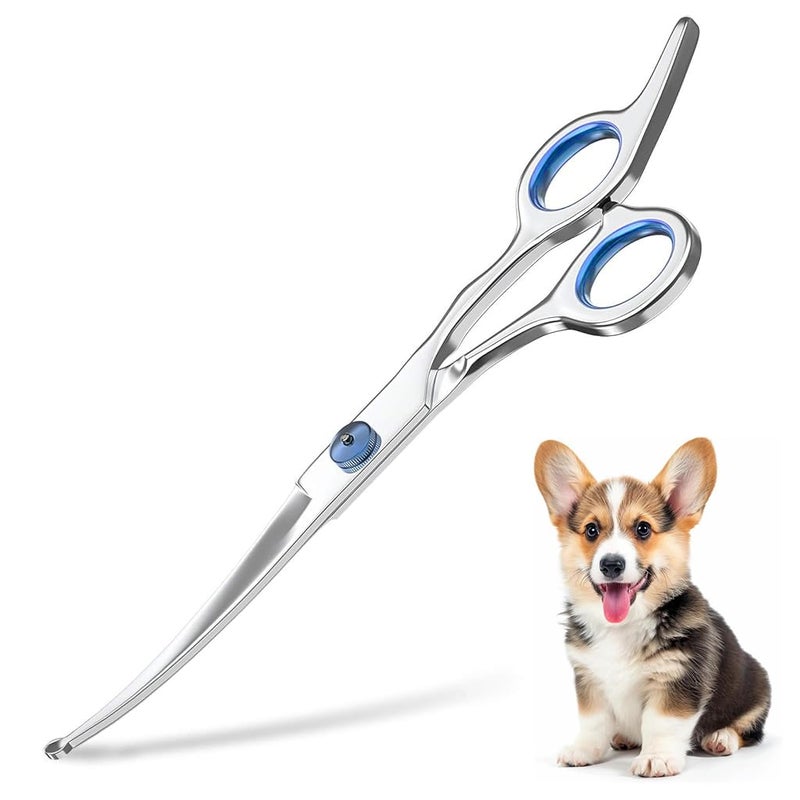 Zibuyu® Dog Grooming Scissors Pet Products, 6 inches Round Tips Pet Grooming Shears for Dog Cat on Face Paw Hair Trimming for Right and Left Handed Stainless Steel - Image 1