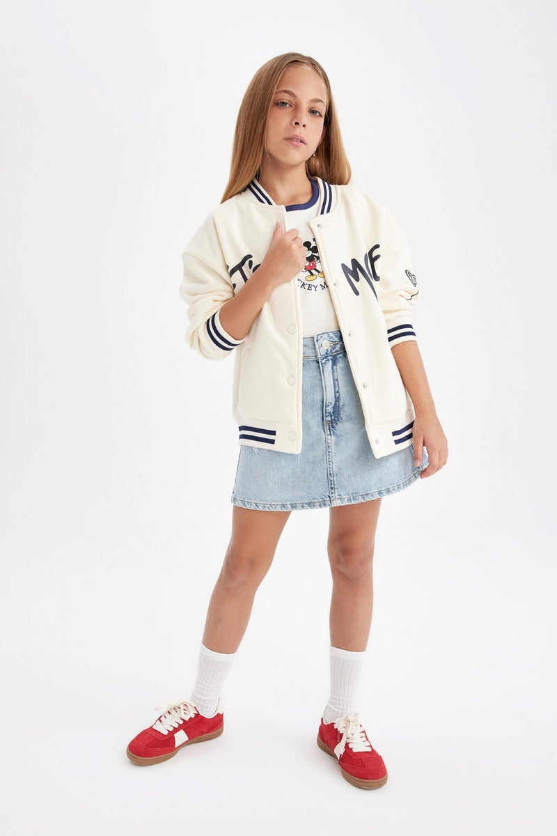 DeFacto Girl Printed College Collar Bomber Jacket - Image 5